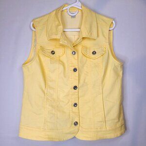 Christopher & Banks Womens Yellow Denim Vest Size M